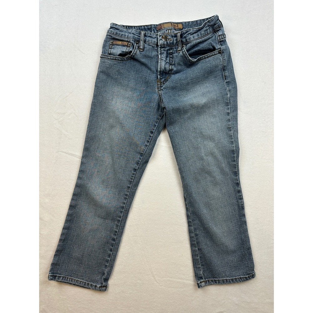 LEI Vintage Denim Jeans Medium Wash Stretch Straight Leg Juniors Size 1 Y2K